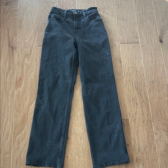 Hollister Butterfly Black Ultra High-Rise Dad Jeans Vintage Stretch 23R 000R - Picture 2 of 8